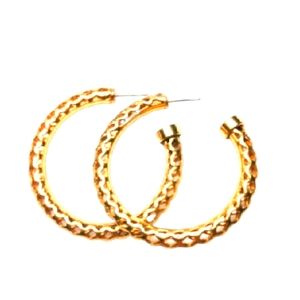 Golden Color Lg Hoop Earrings